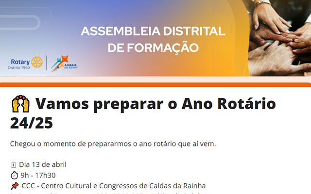 Assembleia Distrital de Formação do ano rotário 2024/2025