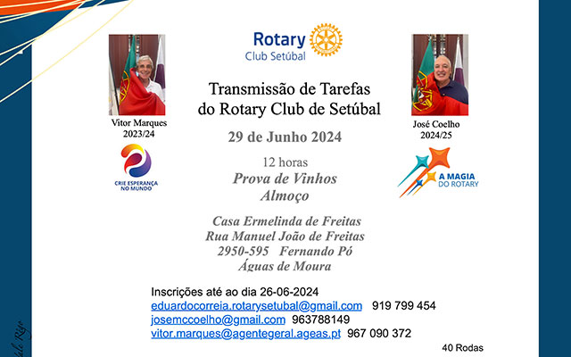 Convite: Transmissão de Tarefas do nosso Clube