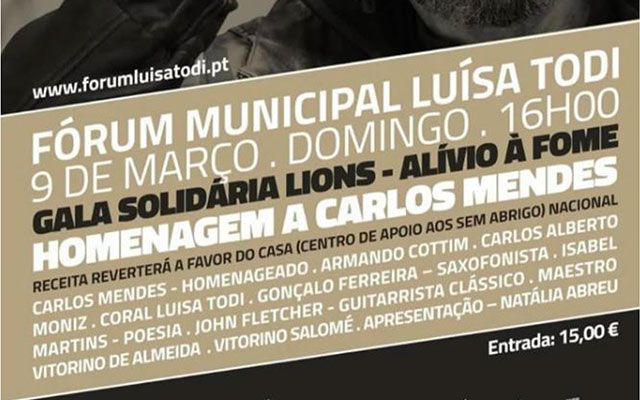 Carlos Mendes vai ser homenageado dia 9 de Março, num concerto integrado na ‘Gala Solidária Lions – Alívio à Fome’